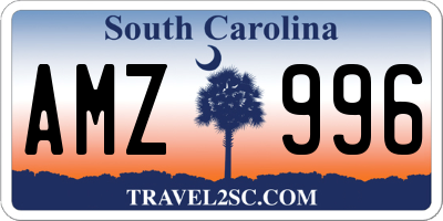 SC license plate AMZ996