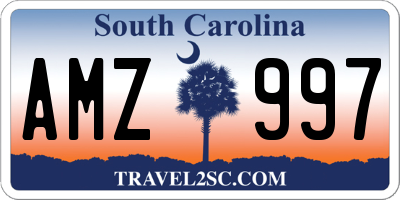 SC license plate AMZ997