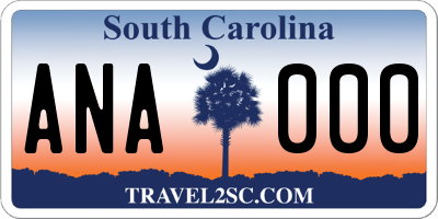 SC license plate ANA000