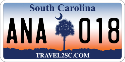 SC license plate ANA018