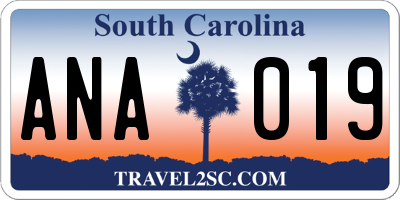 SC license plate ANA019
