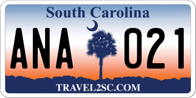 SC license plate ANA021