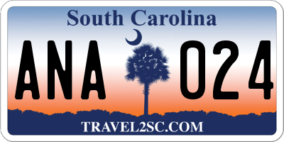 SC license plate ANA024