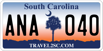 SC license plate ANA040