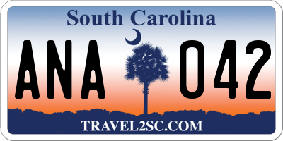 SC license plate ANA042