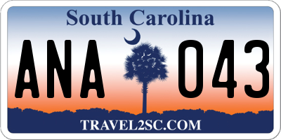 SC license plate ANA043