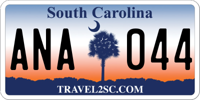 SC license plate ANA044