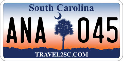 SC license plate ANA045