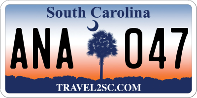 SC license plate ANA047