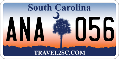 SC license plate ANA056