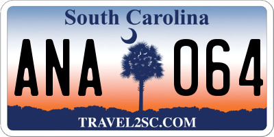 SC license plate ANA064