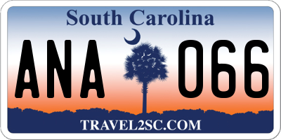 SC license plate ANA066