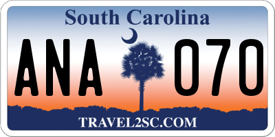SC license plate ANA070