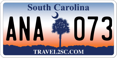 SC license plate ANA073