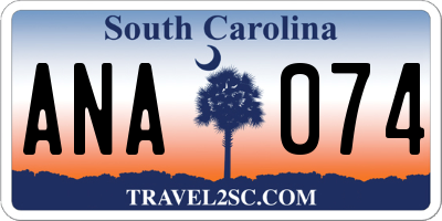 SC license plate ANA074