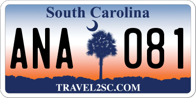 SC license plate ANA081