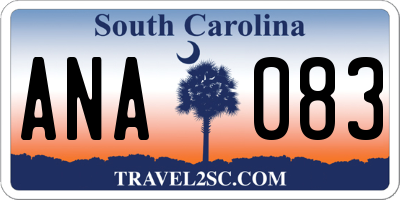 SC license plate ANA083
