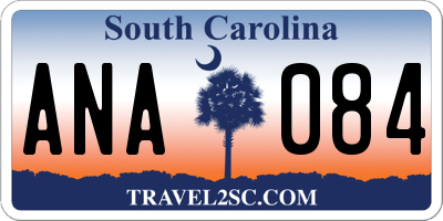 SC license plate ANA084