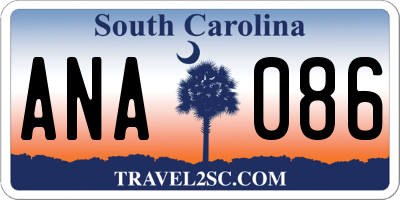 SC license plate ANA086