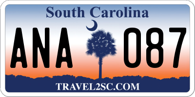 SC license plate ANA087