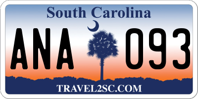 SC license plate ANA093
