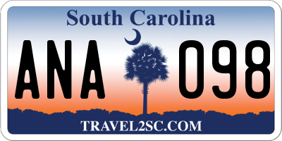 SC license plate ANA098