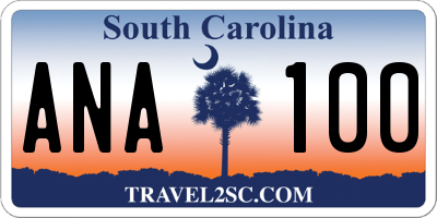 SC license plate ANA100