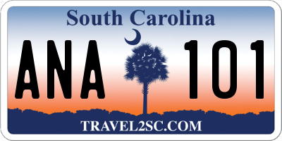 SC license plate ANA101