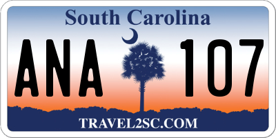 SC license plate ANA107