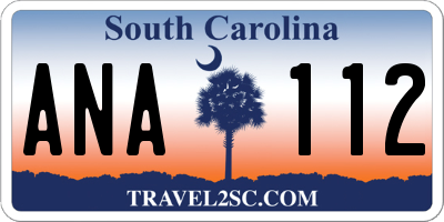 SC license plate ANA112