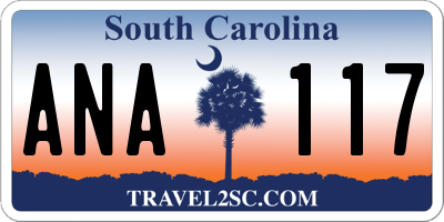 SC license plate ANA117