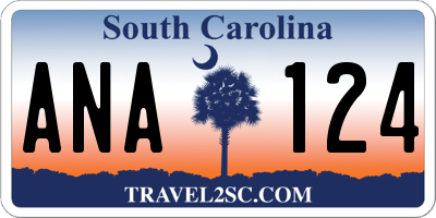 SC license plate ANA124