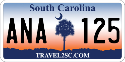 SC license plate ANA125