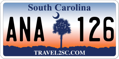 SC license plate ANA126