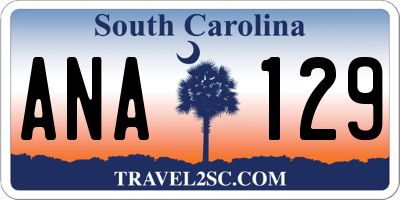 SC license plate ANA129
