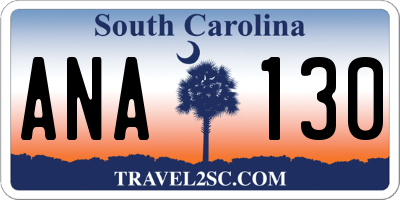 SC license plate ANA130