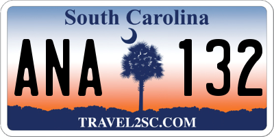 SC license plate ANA132