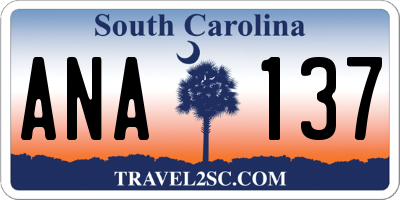 SC license plate ANA137