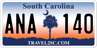 SC license plate ANA140