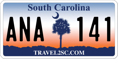 SC license plate ANA141