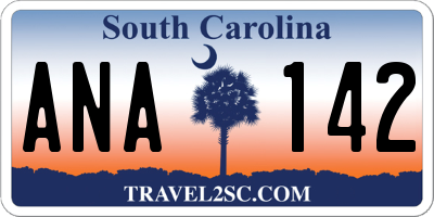 SC license plate ANA142