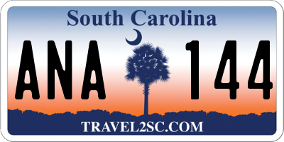 SC license plate ANA144