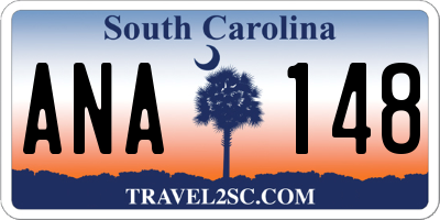 SC license plate ANA148