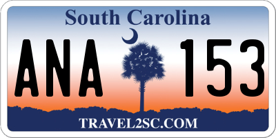SC license plate ANA153