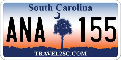 SC license plate ANA155