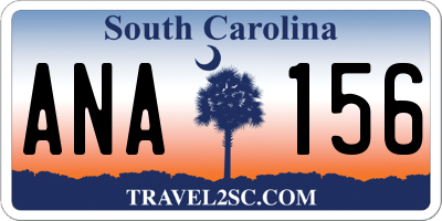 SC license plate ANA156