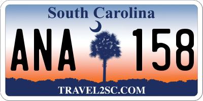SC license plate ANA158