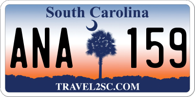 SC license plate ANA159