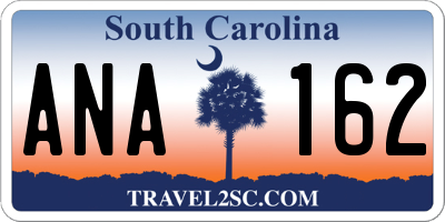 SC license plate ANA162