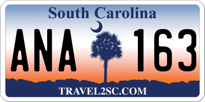 SC license plate ANA163